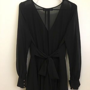 Sheer cross too long sleeve maxi dress